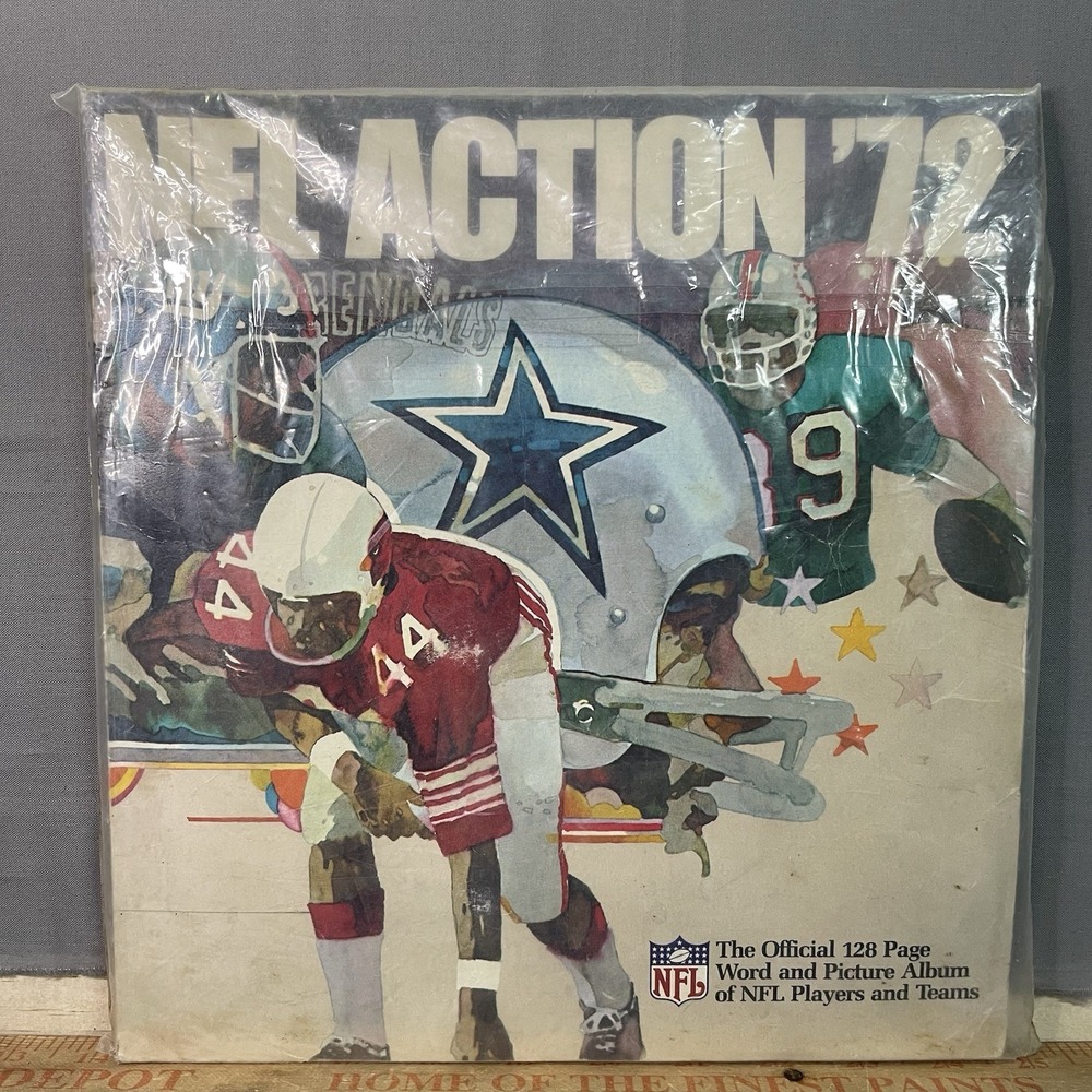 Vintage 1972 NFL Action Word & Picture Album 128 Pages Super Bowl VI Retro